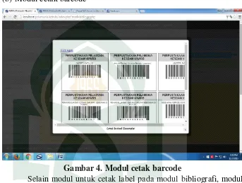 Gambar 4. Modul cetak barcode 