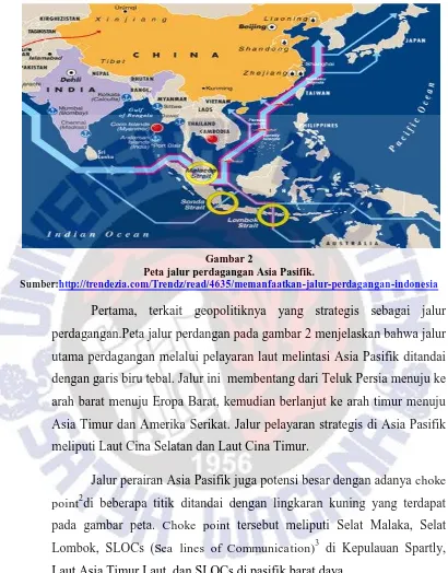 Gambar 2 Peta jalur perdagangan Asia Pasifik. 