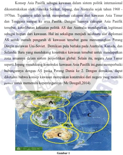 Gambar 1  Peta Kawasan Asia Pasifik , meliputi Asia Timur, Kepulauan Aleutian, Indonesia, Filipina, 