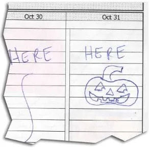 Figure 5: Sticky notes are pasted on paper calendars to remind oneself of the prepara-tion required for an event.