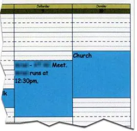 Figure 4: Family events such as attending church are added to calendars, not for re-membering, but to be able to get a visual idea of the entire day.