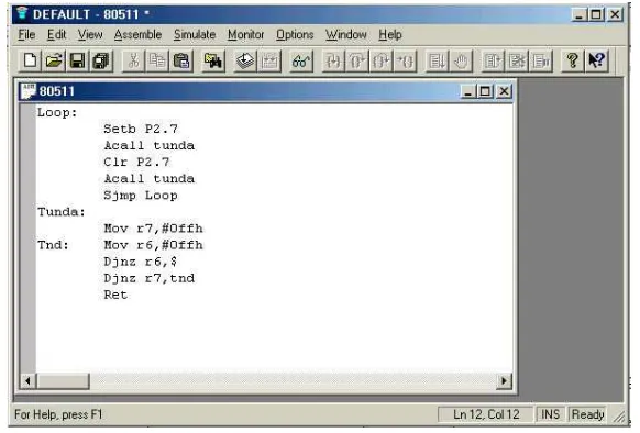 Gambar  2.7.   8051 Editor, Assembler, Simulator 