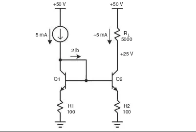 FIGURE 2.9a Simple current mirror.
