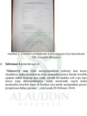 Gambar 4. Formulir pendaftaran kartu anggota di perpustakaan 