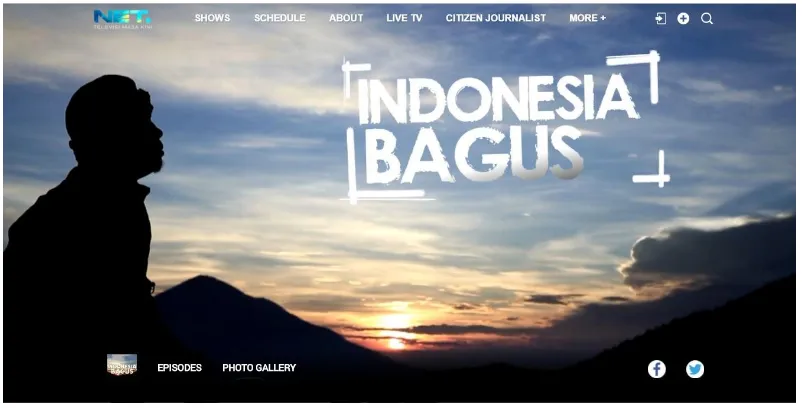 Gambar 4.7 Tampilan Indonesia Bagus di Website NET. 