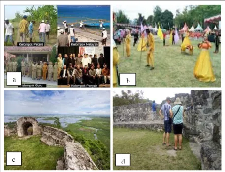 Gambar  6. Atraksi  wisata yang menarik  di wisata cagar budaya benteng otanaha        (Keterangan gambar:  a