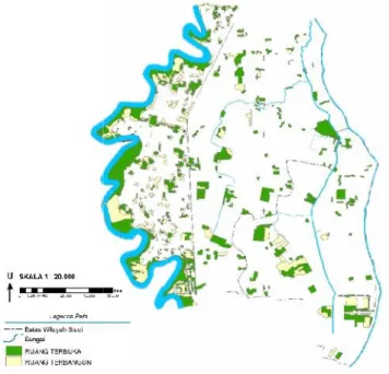 Gambar 4. Perubahan Ruang Terbuka Kampung Condet Tahun 2004- 2016.