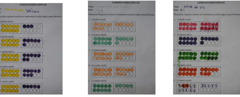 Figure 2: Students’ work on exploring beads on an arithmetic rack