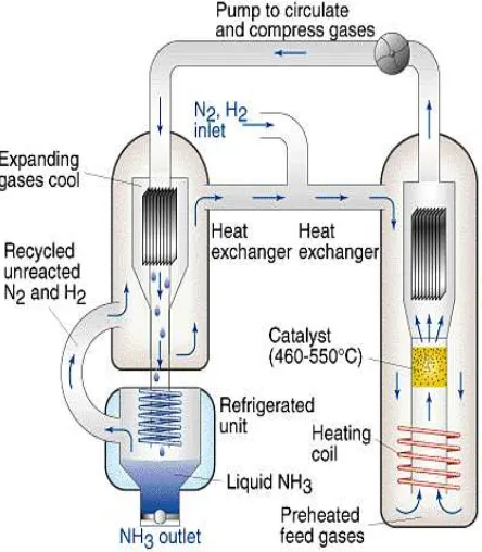 Gambar 4.3 Skema pembuatan amonia menurut proses Haber-Bosch 