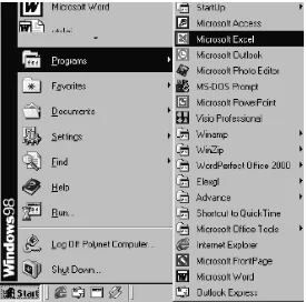 Gambar 1-1. Memulai Microsoft Excel 2000 