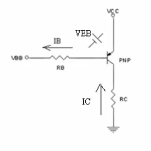 Gambar 2. 5 Rangkaian transistor PNP sebagai saklar 