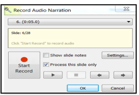 Gambar 7. Tampilan menu record video  Pada dasarnya tampilan menu pada record  video  sama  dengan  record  audio