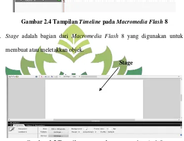 Gambar 2.5 Tampilan stage pada Macromedia Flash 8 