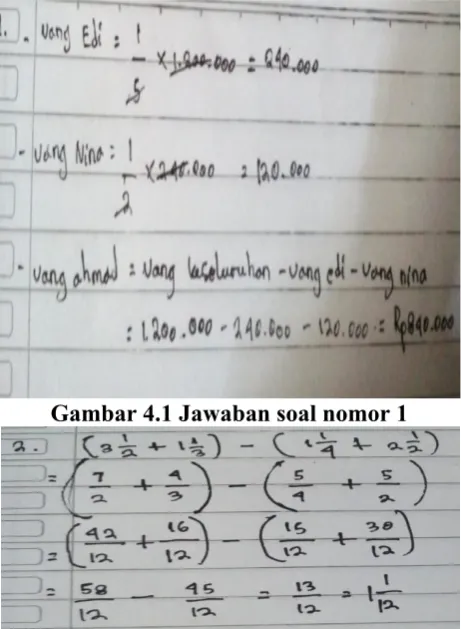 Gambar 4.1 Jawaban soal nomor 1
