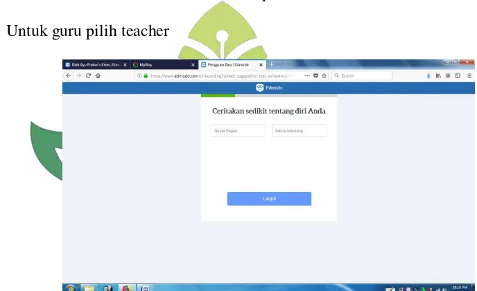 Gambar 2.8 tampilan awal edmodo 