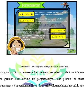 Gambar 4.10 Tampilan  Penyelesaian Contoh Soal 