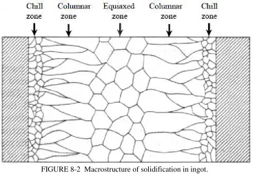 FIGURE 8-2  Macrostructure of solidification in ingot. 