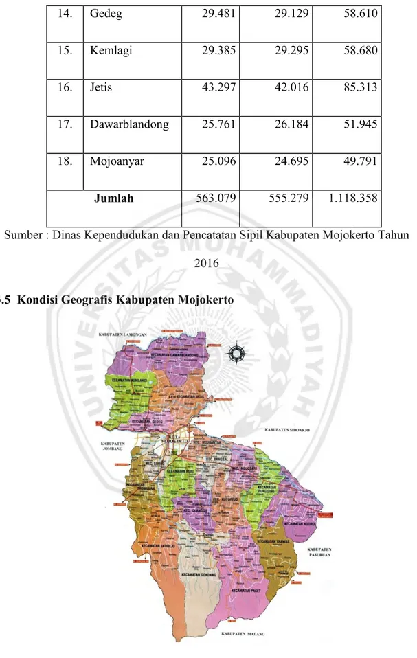 Gambar 3.3 Peta Kabupaten Mojokerto (Sumber: Mojokerto.go.id) 