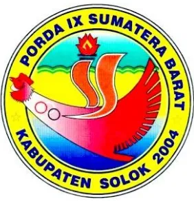 Gambar 5. Logo PORDA IX Sumatera Barat 2004  “Ayam Kukuak Balenggek” Karya Zainul Hanafi [Sumber: Koleksi Zainul Hanafi] 