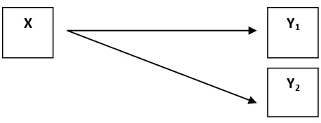 Gambar 3.1. Hubungan variable X dengan Y1 dan Y2 