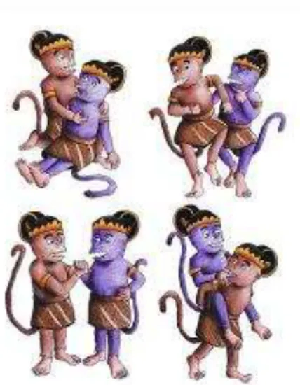 Gambar  3.  Salah  satu  bagian  dari  satu  set  kartu  “Permainan Kartu Ramayana”, yaitu kartu lakon