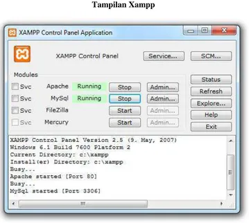 Gambar 5.4 Tampilan Xampp 