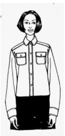 Gambar 2.17 Pakaian Blouse jenis shirt blouse  (Bunka Fashion College,2009) 