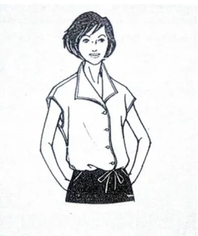 Gambar 2.19 Pakaian Blouse jenis blouson blouse  (Bunka Fashion College,2009) 