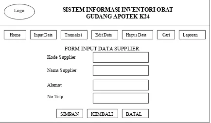 Gambar 3.15. Rancangan form input data supplier 