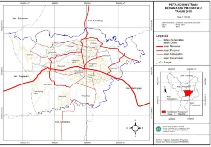 Gambar 1. Peta Administrasi Kecamatan Pringsewu 