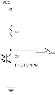 Gambar 2.4 Rangkaian Dasar Phototransistor 