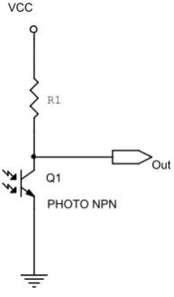 Gambar 2.4 Rangkaian Dasar Phototransistor 