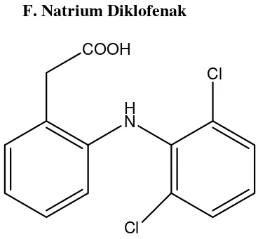 Gambar 5. Struktur diklofenak (Budavari, 2001) 
