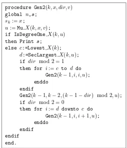 Figure 3: Algorithm Gen2, generating the list X� n.