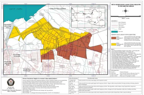 Gambar 1. Peta Kesesuaian Lahan Zona Industri Genuk Semarang 