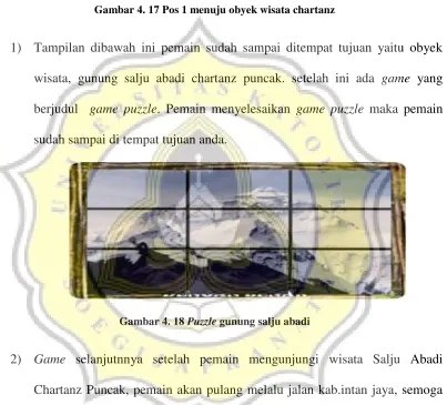 Gambar 4. 17 Pos 1 menuju obyek wisata chartanz 