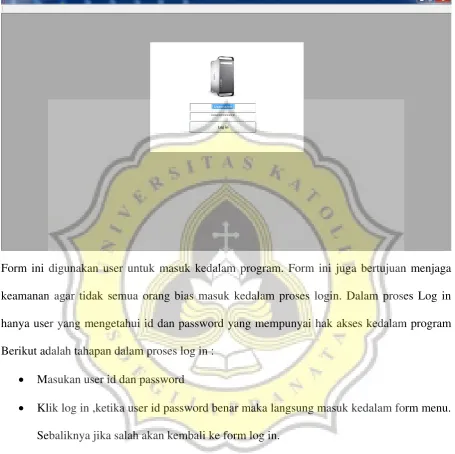 Gambar 4.1 Form log in menu 