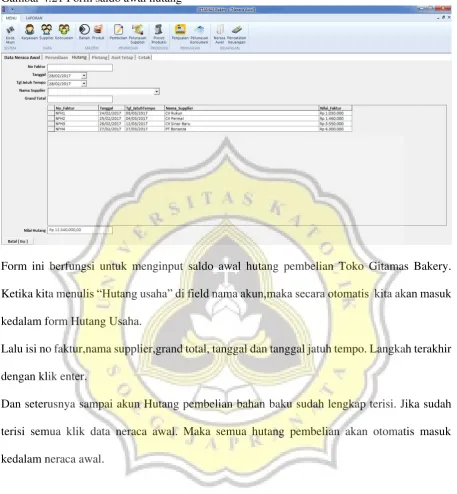 Gambar 4.21 Form saldo awal hutang  