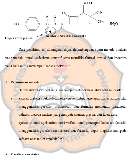 Gambar 2. Struktur amoksisilin 