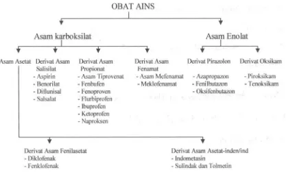 Gambar 10. Obat anti-inflamasi non steroid (Wilmana, 1995) 