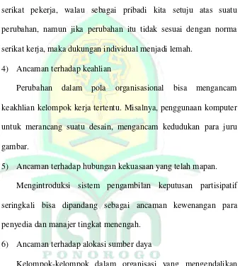 gambar. 5) Ancaman terhadap hubungan kekuasaan yang telah mapan. 