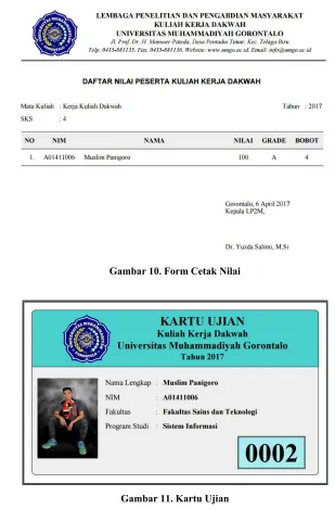 Gambar 10. Form Cetak Nilai 