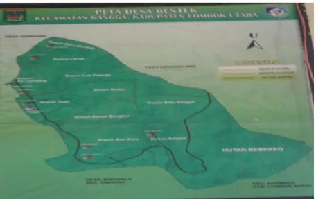 Gambar 2. Peta desa Bentek, Kecamatan Gangga,                       Kabupaten Lombok Utara 