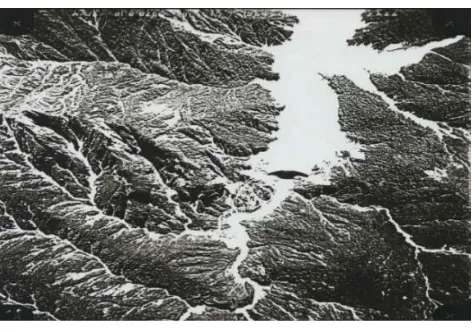 Gambar 6.  Kerucut G.Semeru dengan kerucut gunung api, aliran lava dan 