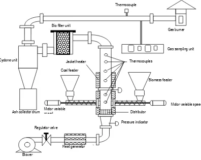 Fig. 1. Schematic diagram of fluidized bed co-gasification 