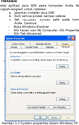 Gambar 1-1 System properties dalam Windows XP