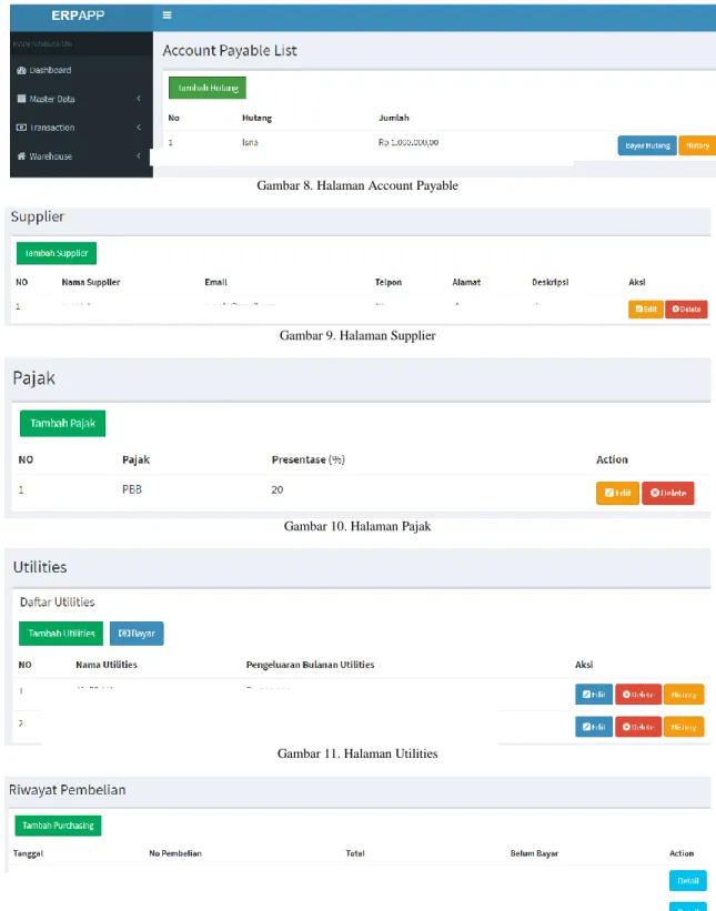 Gambar 8. Halaman Account Payable 