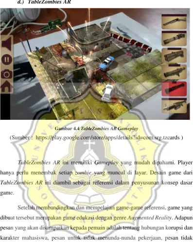 Gambar 4.4 TableZombies AR Gameplay 