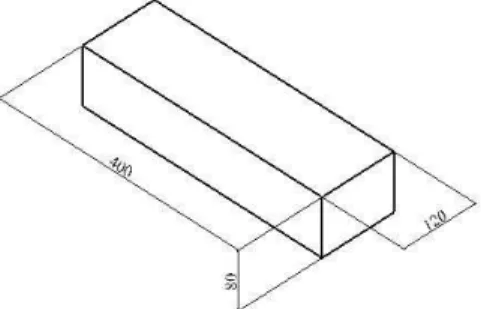 Gambar 2. Geometri dan dimensi struktur pejal. 