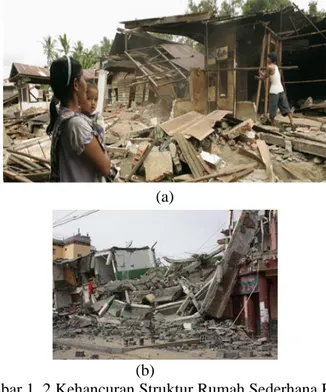 Gambar 1. 2 Kehancuran Struktur Rumah Sederhana Pasca  Gempa Bengkulu (2007)